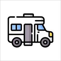 An rv is shown on a white background vector