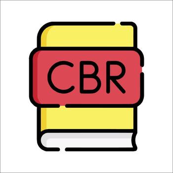 A book with the word cbr on it vector