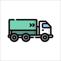 A truck icon with a green arrow pointing to the left vector