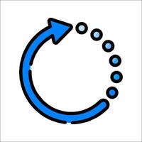 A blue circle with an arrow pointing to the left vector