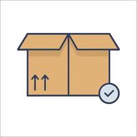 A box with a check mark and a box with arrows vector