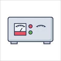 A meter on a white background with a red and green light vector