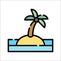 An island with a palm tree on it vector