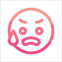 A sad emoticor with tears on it vector