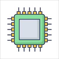 A computer chip icon on a white background vector