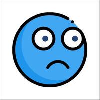 A sad emoticon with a sad face vector