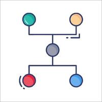 A diagram of a network with four different colored balls vector