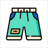 A pair of shorts with a pocket on the side vector