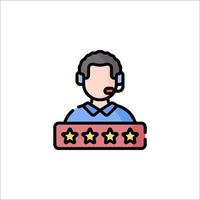 A customer service agent with five stars on his face vector