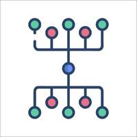 A network diagram icon with four circles vector
