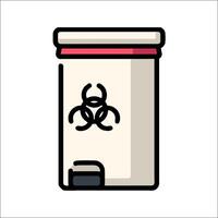 A waste container with a biohazard symbol on it vector