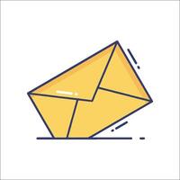 An envelope icon with a yellow envelope vector