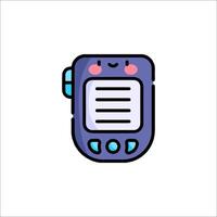 A cute little phone icon with a note on it vector