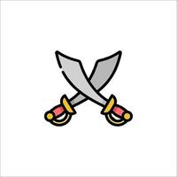 Two crossed swords icon vector