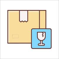 A package with a glass and a label vector