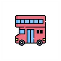 A red double decker bus icon on a white background vector