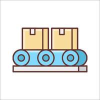 A stack of boxes on a shelf vector