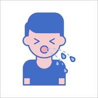 A man with a cold is blowing his nose vector