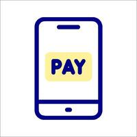 Pay icon on mobile phone vector