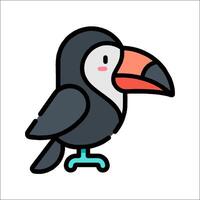 A cartoon toucan bird with a red beak vector