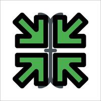 A green arrow pointing to the left and right vector