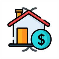 A house with a dollar sign and a dollar sign vector