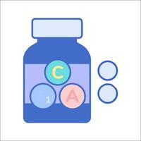 A bottle of pills with the word caa on it vector