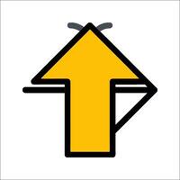 A yellow arrow pointing up with a black arrow pointing down vector