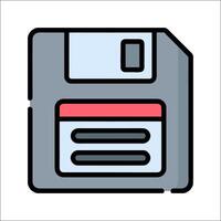 A floppy disk icon on a white background vector