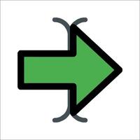 A green arrow pointing in the direction of the arrow vector