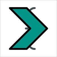 A green arrow pointing down on a white background vector