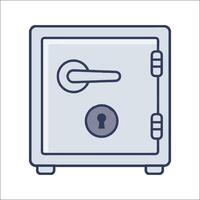 A safe box with a keyhole and lock icon vector