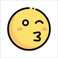 A yellow emoticion with a face and a smile vector