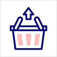 A shopping basket with an arrow pointing up vector