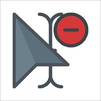 A red arrow pointing to a button vector