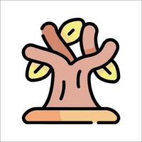 A cartoon tree with leaves on it vector