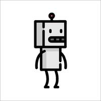 A robot is standing in front of a white background vector