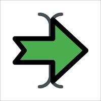 A green arrow pointing in the direction of the arrow vector