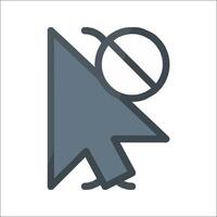 A mouse cursor pointing at a no go sign vector