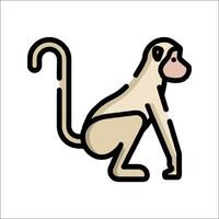 A monkey is standing on its hind legs and looking down vector