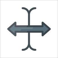 A flat icon of two arrows pointing in opposite directions vector