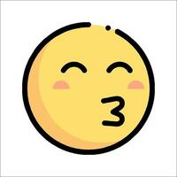 A yellow emoticion with a face and a smile vector
