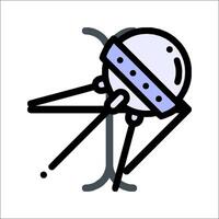 A cartoon of a space ship with a propeller vector