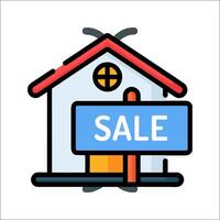 A house with a sale sign on it vector