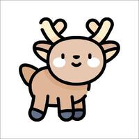 A cute deer with antlers on a white background vector