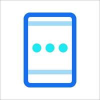 A blue and white phone with four dots on it vector