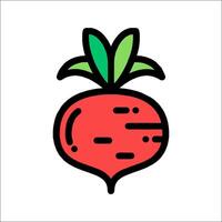A red beet icon on a white background vector