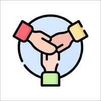 Two hands holding each other in a circle vector
