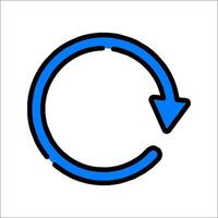 A blue circle with an arrow pointing to the left vector