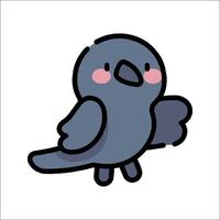 A cute little bird with pink cheeks and a pink nose vector